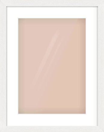White Stain Flat Frame for 297 × 420mm artwork, with Smooth White Single Mount