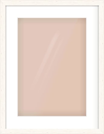 Ivory Flat Frame for 297 × 420mm artwork, with Smooth White Single Mount