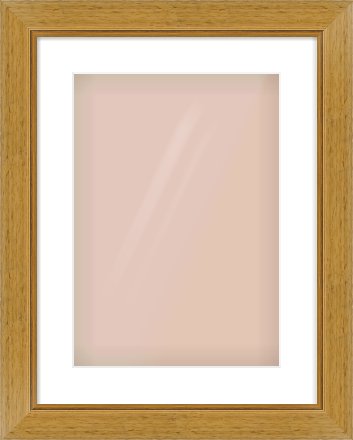 Gold Flat Frame for 297 × 420mm artwork, with Smooth White Single Mount