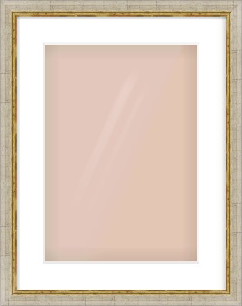 Silver Foil Flat Frame for 297 × 420mm artwork, with Smooth White Single Mount