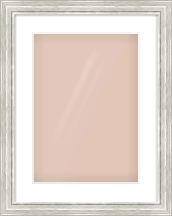 Silver Scoop Frame for 297 × 420mm artwork, with Smooth White Single Mount