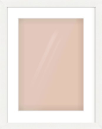 White Flat Frame for 297 × 420mm artwork, with Smooth White Single Mount