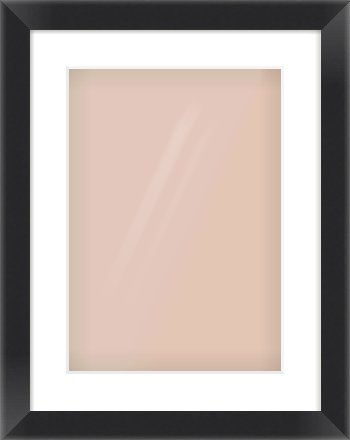 Black Flat Frame for 297 × 420mm artwork, with Smooth White Single Mount