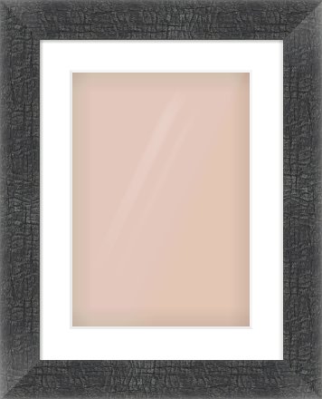 Carbon Flat Frame for 297 × 420mm artwork, with Smooth White Single Mount