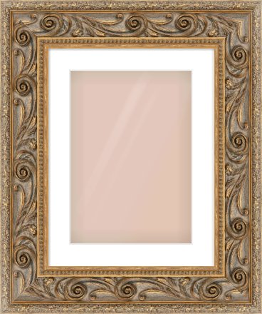 Gold Spoon Frame for 297 × 420mm artwork, with Smooth White Single Mount