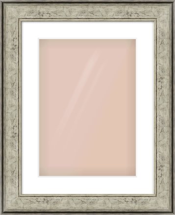Silver Flat Frame for 297 × 420mm artwork, with Smooth White Single Mount