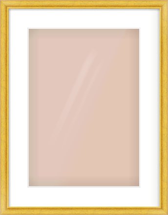 Gold Cushion Frame for 297 × 420mm artwork, with Smooth White Single Mount