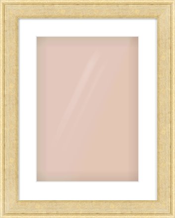 Gold Flat Frame for 297 × 420mm artwork, with Smooth White Single Mount