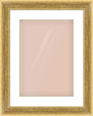 Gold Flat Frame for 297 × 420mm artwork, with Smooth White Single Mount