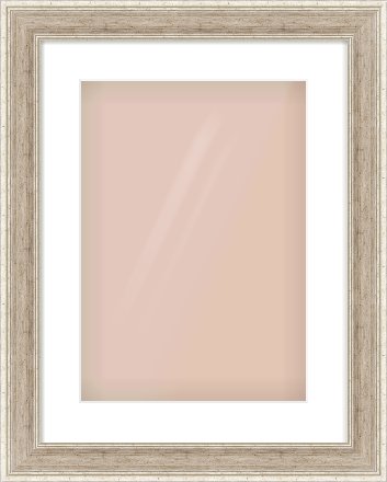 Silver Flat Frame for 297 × 420mm artwork, with Smooth White Single Mount