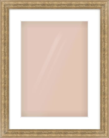 Distressed Gold Dome Frame for 297 × 420mm artwork, with Smooth White Single Mount