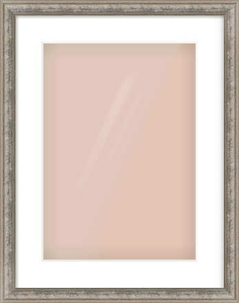 Silver Dome Frame for 297 × 420mm artwork, with Smooth White Single Mount