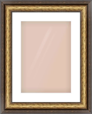 Gold Spoon Frame for 297 × 420mm artwork, with Smooth White Single Mount