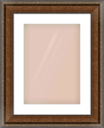Walnut / Pewter Spoon Frame for 297 × 420mm artwork, with Smooth White Single Mount