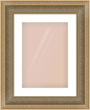 Gold Spoon Frame for 297 × 420mm artwork, with Smooth White Single Mount