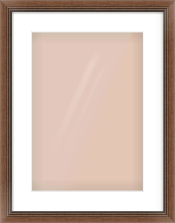 Brown Flat Frame for 297 × 420mm artwork, with Smooth White Single Mount