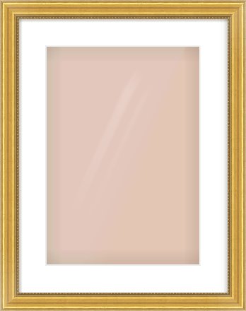 Gold Spoon Frame for 297 × 420mm artwork, with Smooth White Single Mount