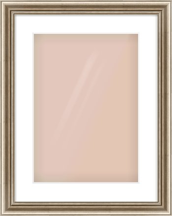 Silver Cushion Frame for 297 × 420mm artwork, with Smooth White Single Mount