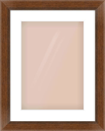Brown Flat Frame for 297 × 420mm artwork, with Smooth White Single Mount