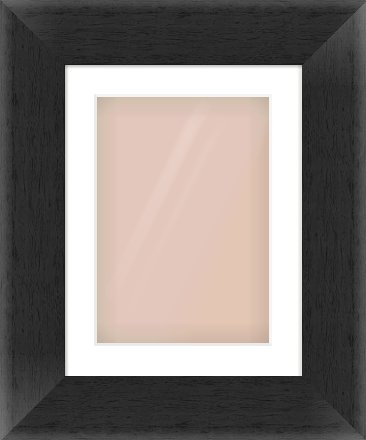 Black Flat Frame for 297 × 420mm artwork, with Smooth White Single Mount
