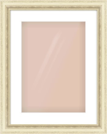 Ivory Distressed Frame for 297 × 420mm artwork, with Smooth White Single Mount