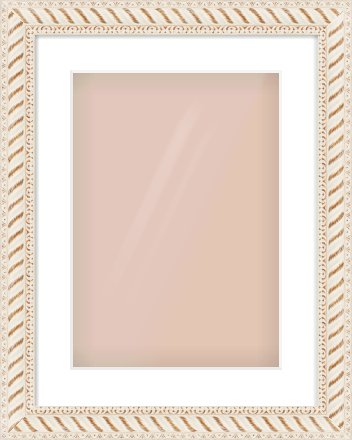 Off White & Gold Dome Frame for 297 × 420mm artwork, with Smooth White Single Mount