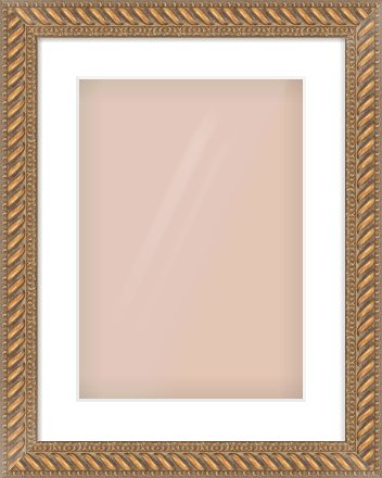 Gold Rope Frame for 297 × 420mm artwork, with Smooth White Single Mount