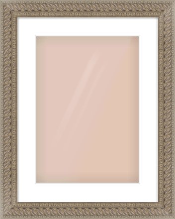 Silver Dome Frame for 297 × 420mm artwork, with Smooth White Single Mount