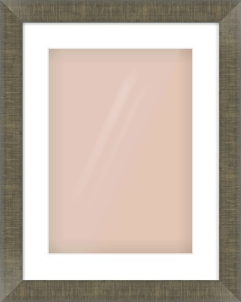 Brushed Pewter Flat Frame for 297 × 420mm artwork, with Smooth White Single Mount