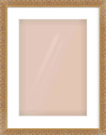 Gold Scoop Frame for 297 × 420mm artwork, with Smooth White Single Mount
