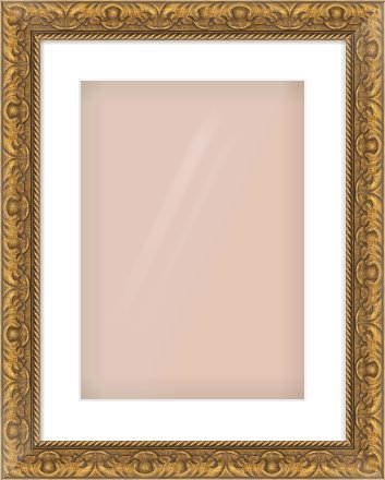 Gold Scoop Frame for 297 × 420mm artwork, with Smooth White Single Mount