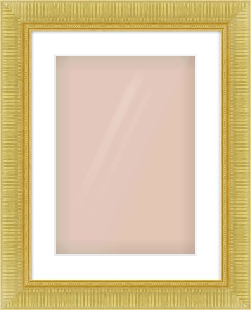Gold Reverse Frame for 297 × 420mm artwork, with Smooth White Single Mount