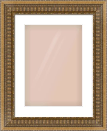 Gold Scoop Frame for 297 × 420mm artwork, with Smooth White Single Mount