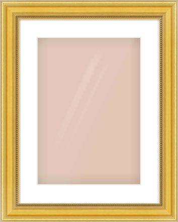 Gold Spoon Frame for 297 × 420mm artwork, with Smooth White Single Mount