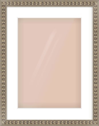 Silver Cushion Frame for 297 × 420mm artwork, with Smooth White Single Mount