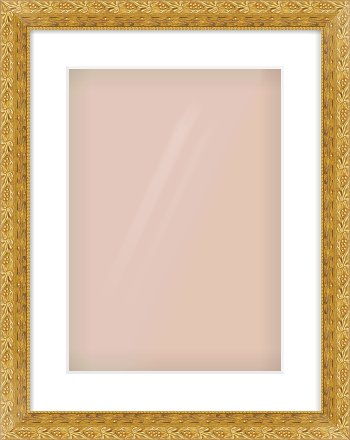 Gold Spoon Frame for 297 × 420mm artwork, with Smooth White Single Mount