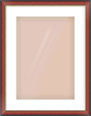 Brown Cushion Frame for 297 × 420mm artwork, with Smooth White Single Mount