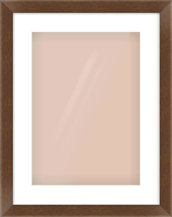 Brown Flat Frame for 297 × 420mm artwork, with Smooth White Single Mount