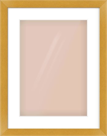 Gold Flat Frame for 297 × 420mm artwork, with Smooth White Single Mount
