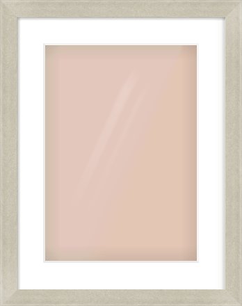 Silver Flat Frame for 297 × 420mm artwork, with Smooth White Single Mount