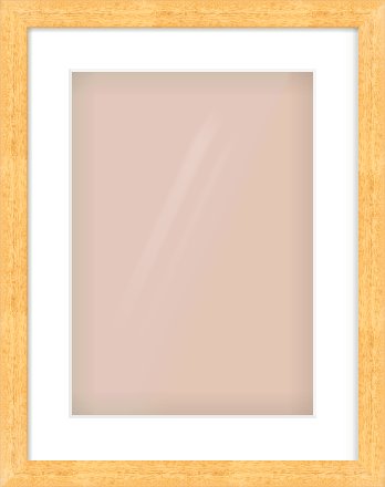 Oak Effect Flat Frame for 297 × 420mm artwork, with Smooth White Single Mount