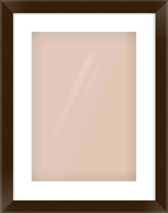 Wenge Stained Flat Frame for 297 × 420mm artwork, with Smooth White Single Mount