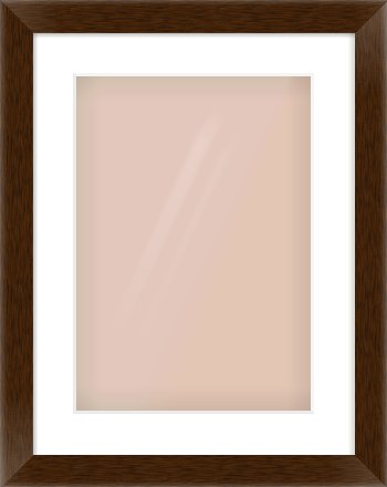 Wenge Flat Frame for 297 × 420mm artwork, with Smooth White Single Mount