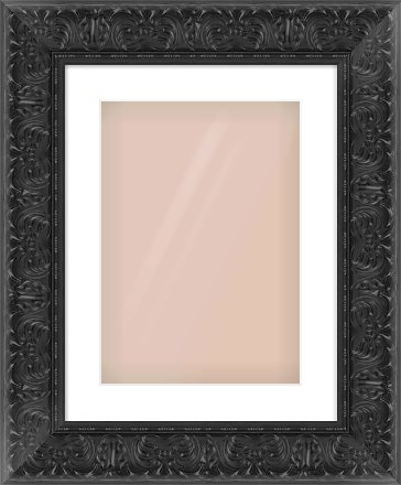 Black Scoop Frame for 297 × 420mm artwork, with Smooth White Single Mount