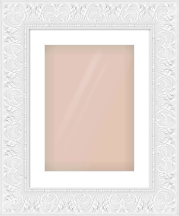 White Scoop Frame for 297 × 420mm artwork, with Smooth White Single Mount