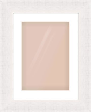 Rough Cut Effect Flat Frame for 297 × 420mm artwork, with Smooth White Single Mount