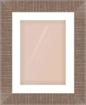 Rough Cut Effect Flat Frame for 297 × 420mm artwork, with Smooth White Single Mount