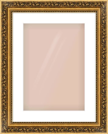 Gold Spoon Frame for 297 × 420mm artwork, with Smooth White Single Mount