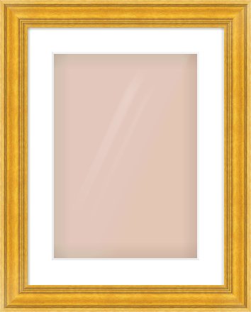 Gold Spoon Frame for 297 × 420mm artwork, with Smooth White Single Mount