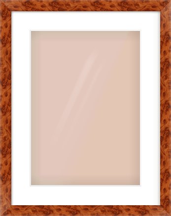 Brown Flat Frame for 297 × 420mm artwork, with Smooth White Single Mount